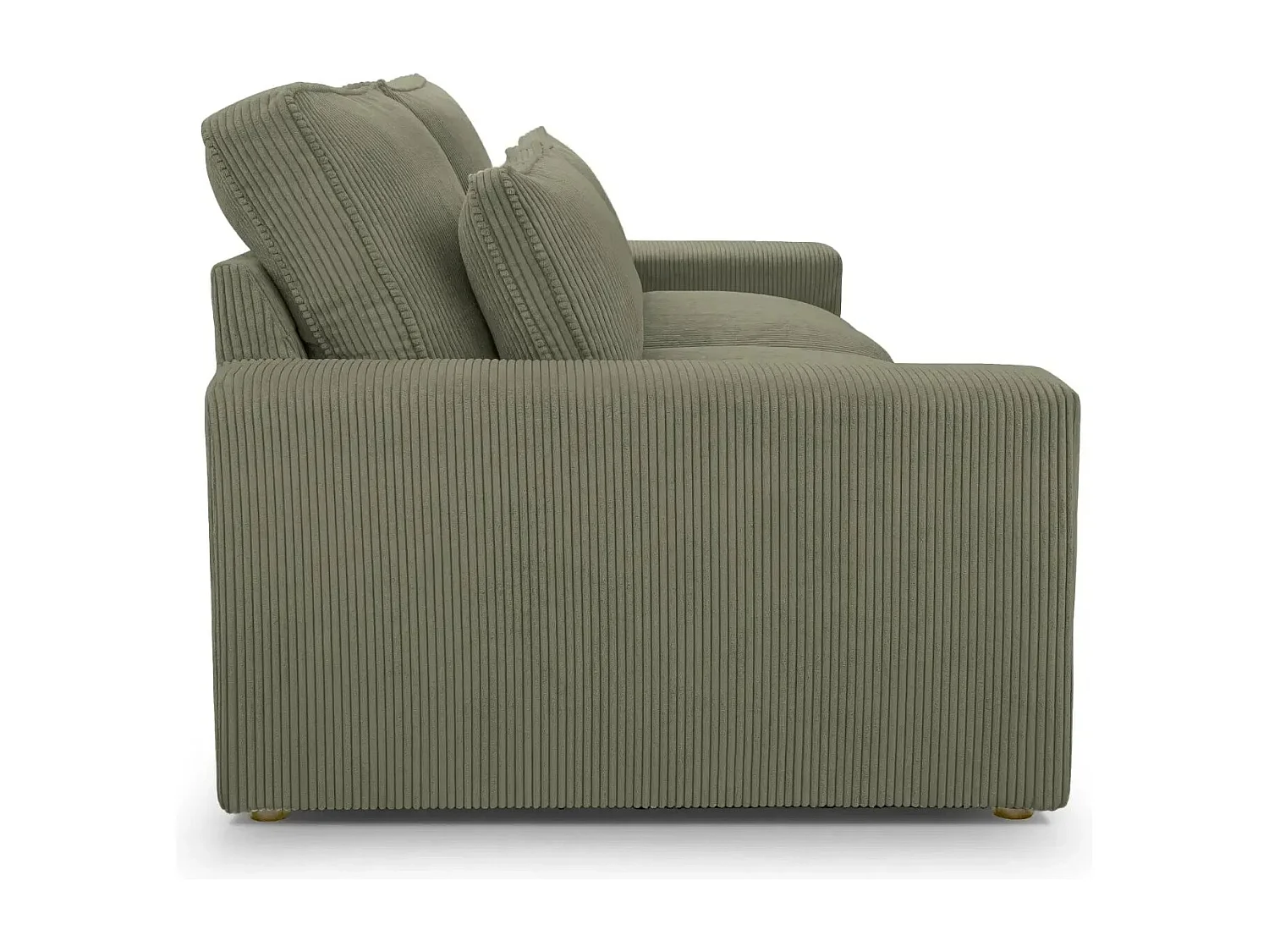 HENRY - Canapé droit velours côtelé 2 places - Vert