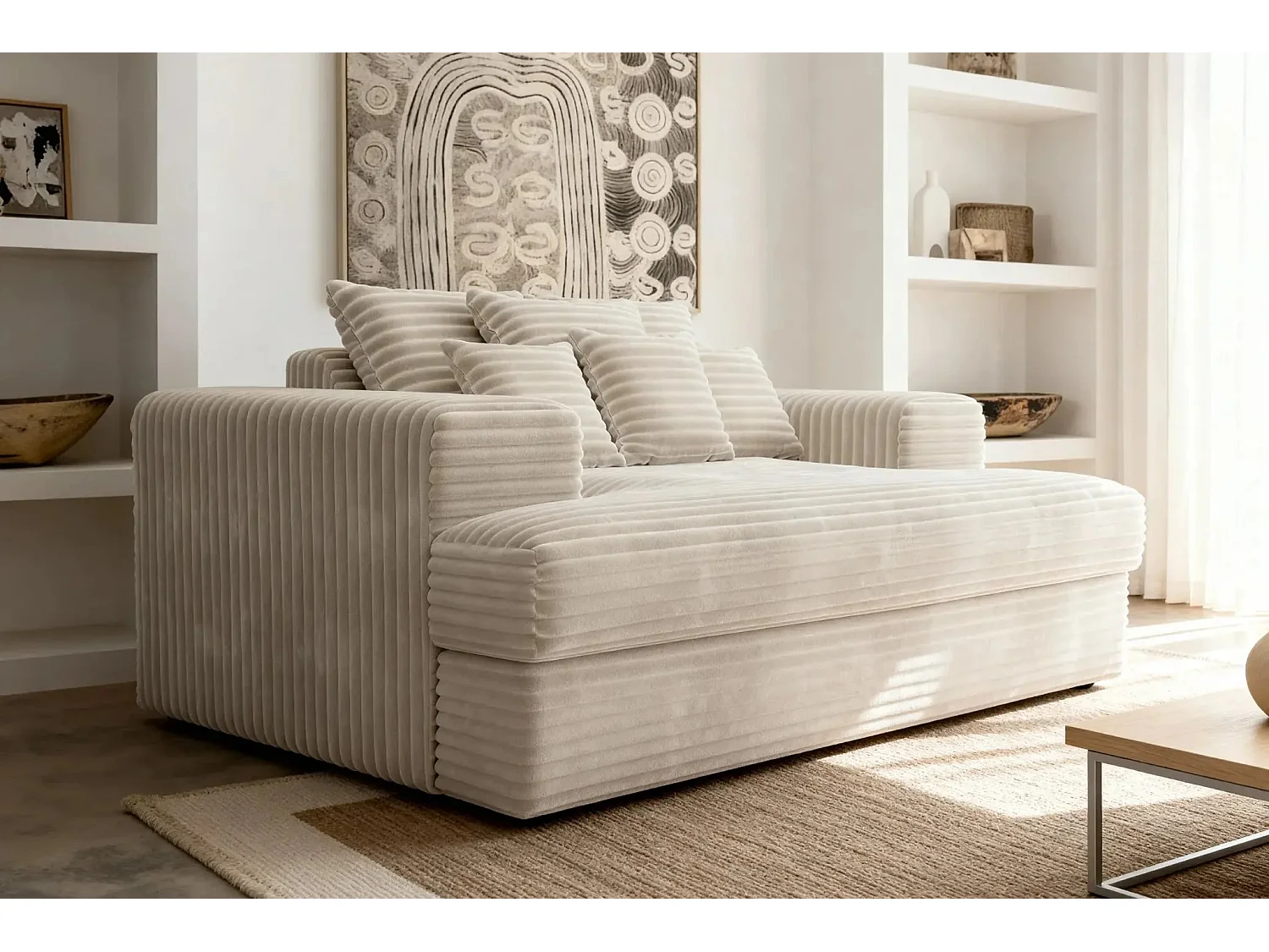 LISBONNE - Canapé droit 2 places - Beige