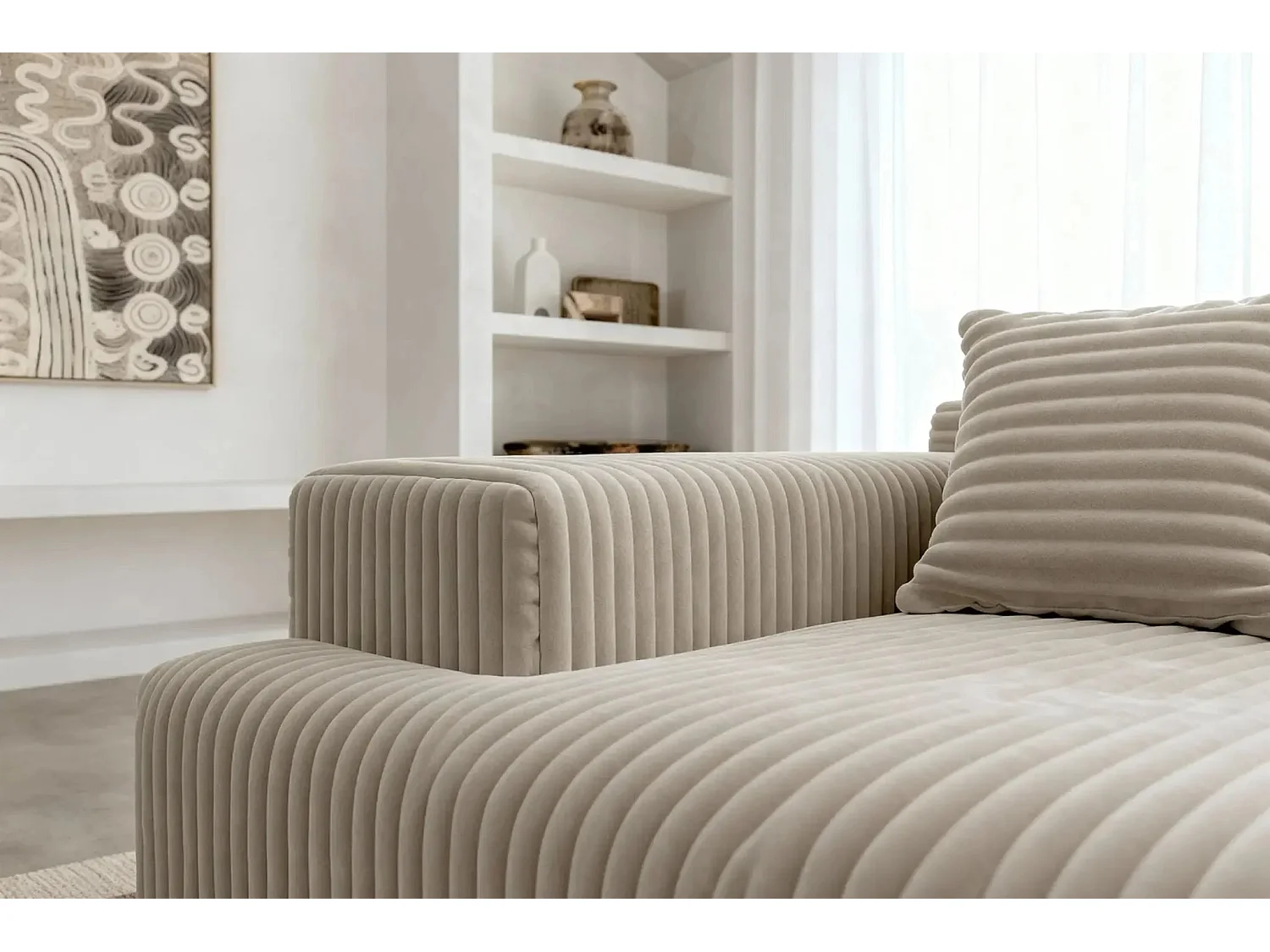 LISBONNE - Canapé droit 2 places - Beige