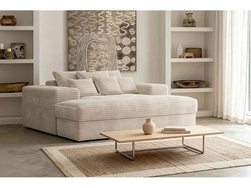 LISBONNE - Canapé droit 2 places - Beige