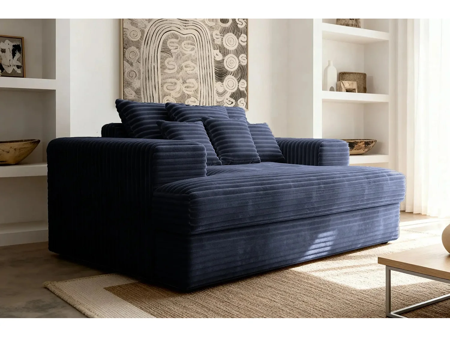 LISBONNE - Canapé droit 2 places - Bleu