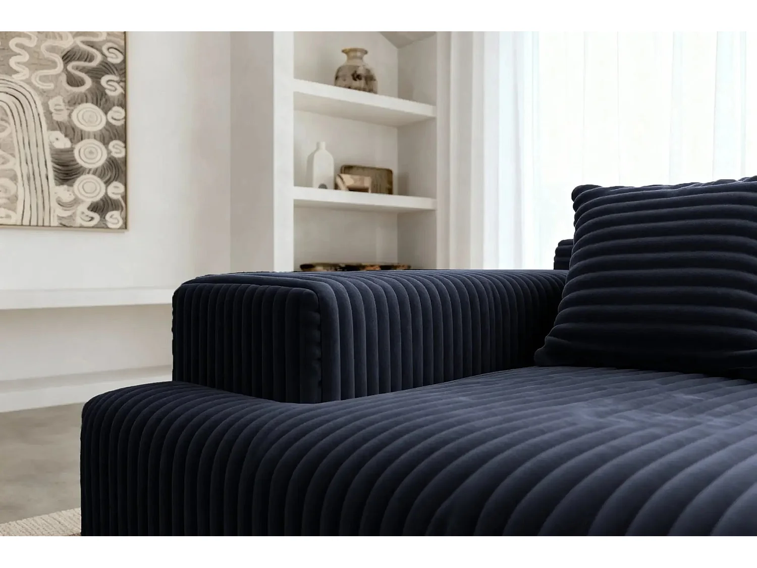 LISBONNE - Canapé droit 2 places - Bleu