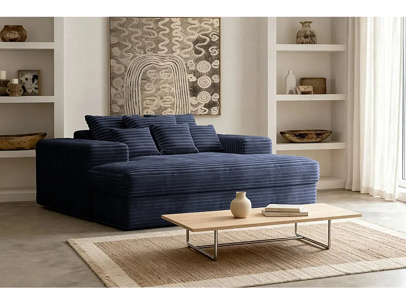 LISBONNE - Canapé droit 2 places - Bleu