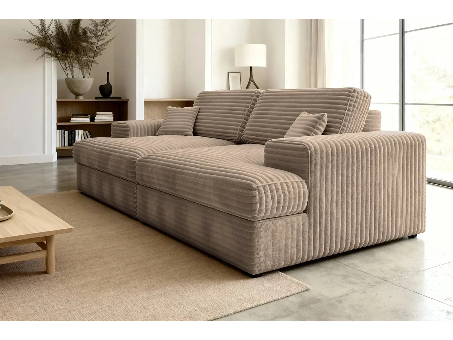 LISBONNE XL - Canapé droit XL 3 places - Café