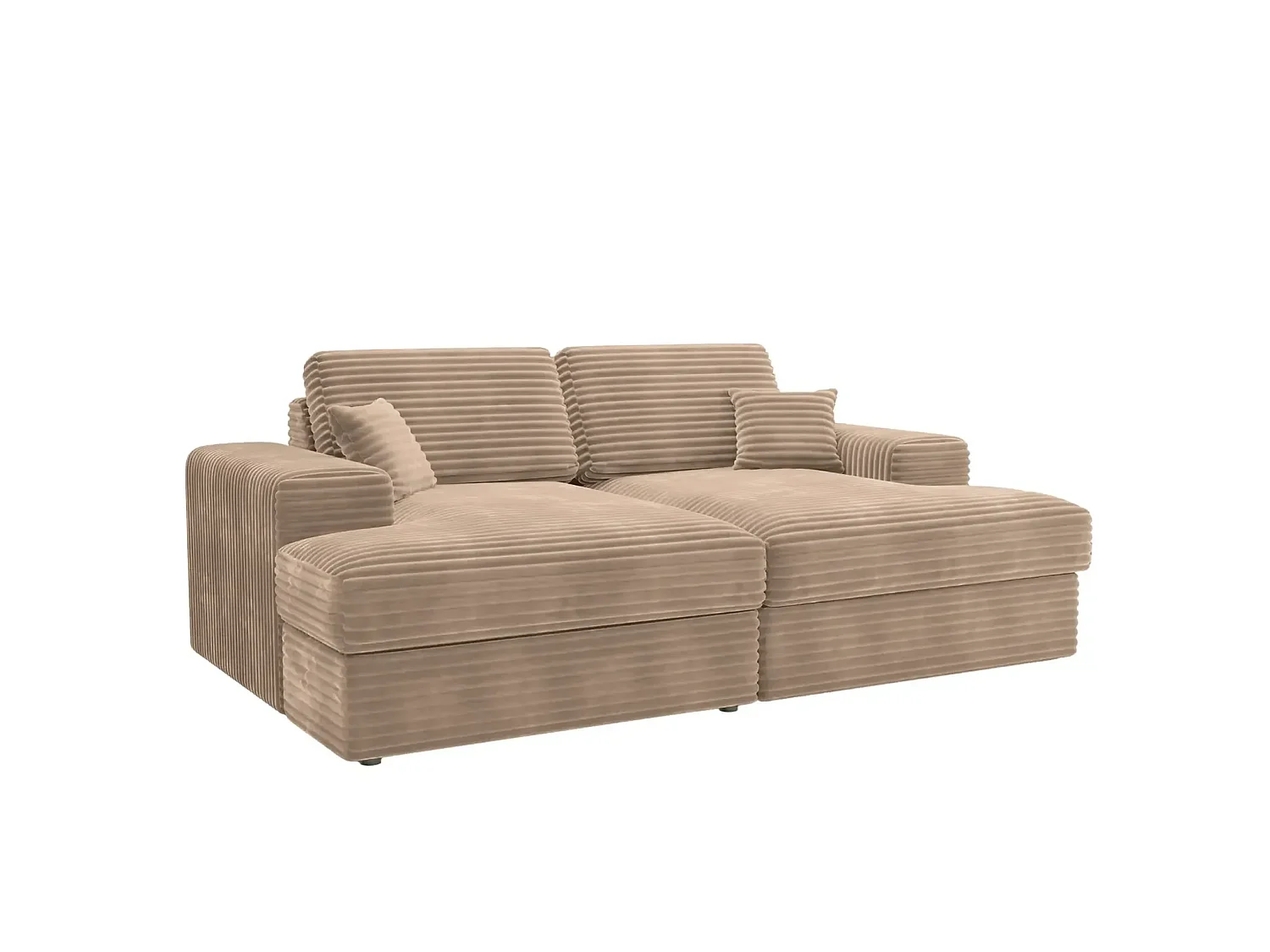 LISBONNE XL - Canapé droit XL 3 places - Café