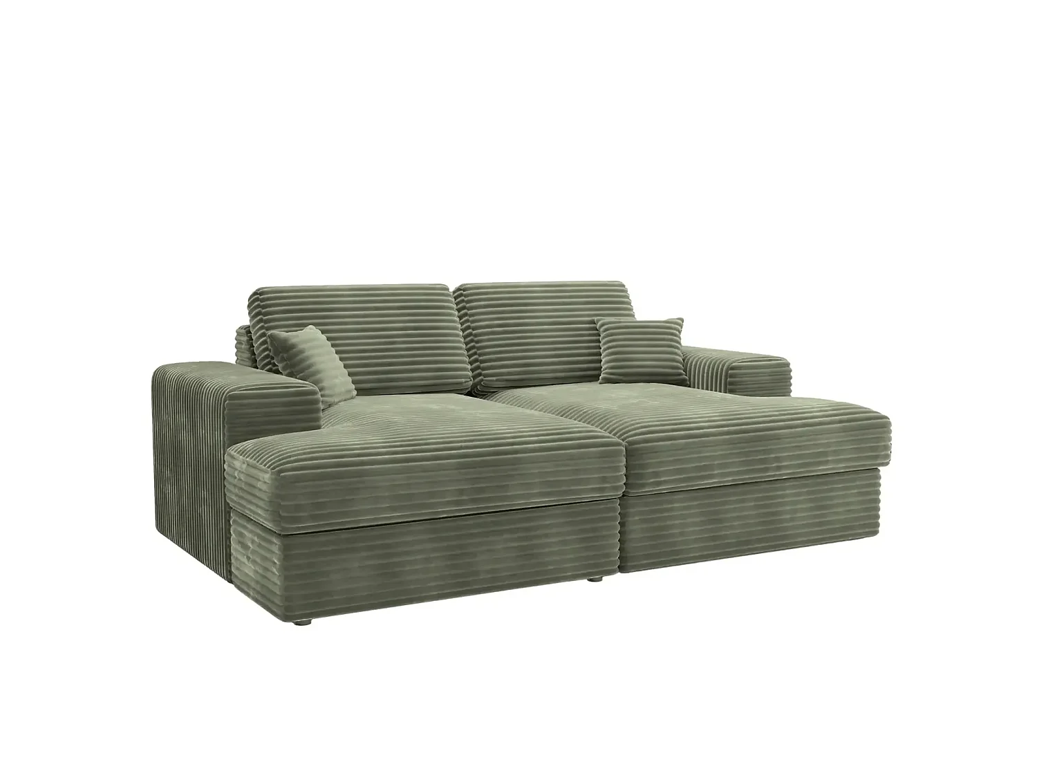 LISBONNE XL - Canapé droit XL 3 places - Vert olive