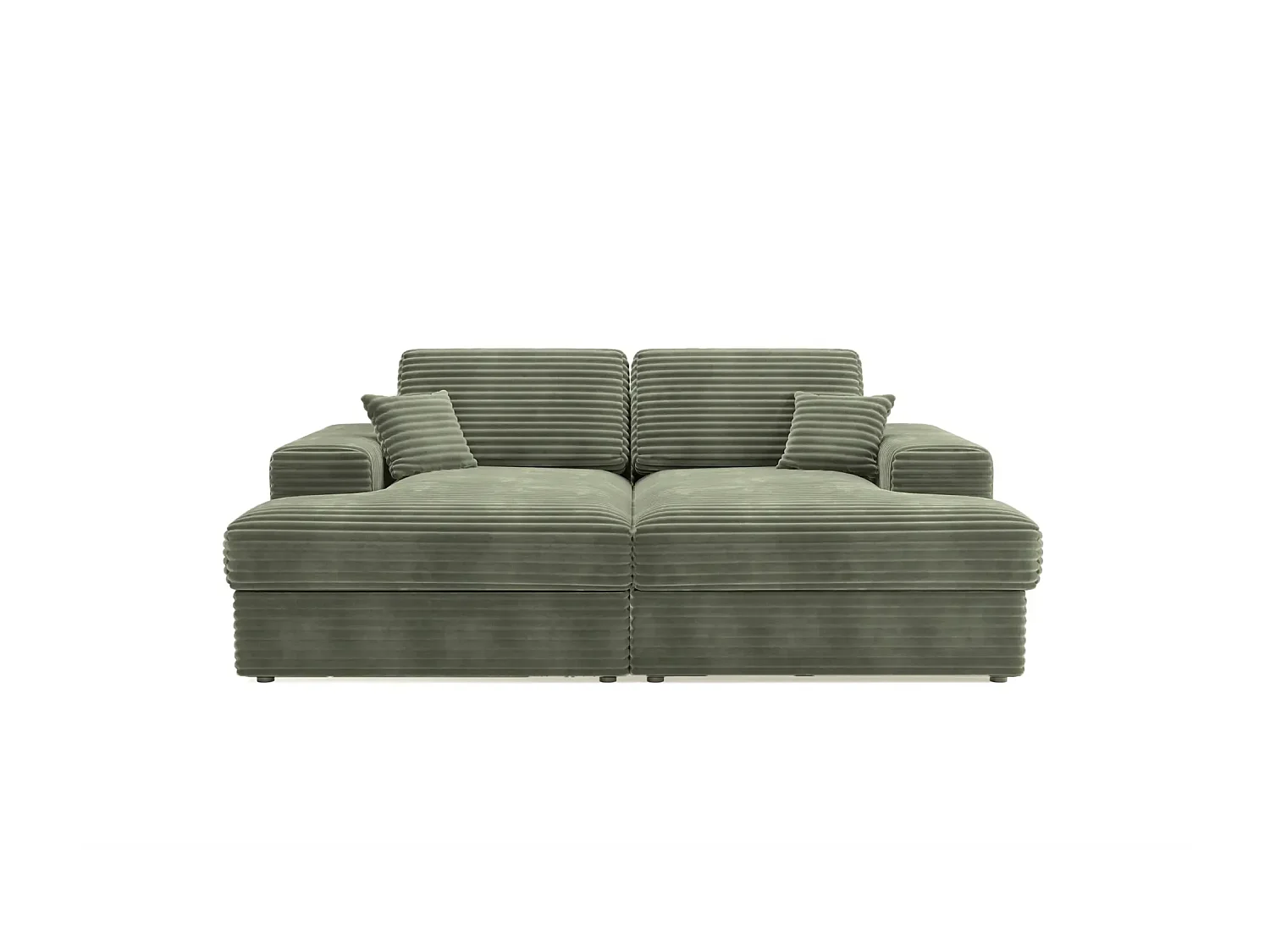 LISBONNE XL - Canapé droit XL 3 places - Vert olive