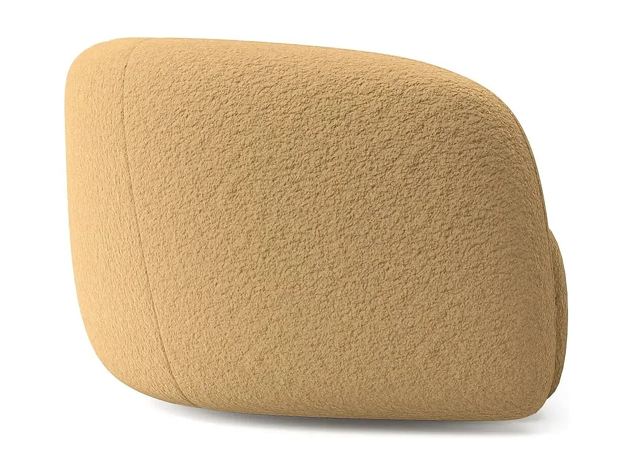 BAHIA - Canapé droit tissu bouclette 2 places - Café