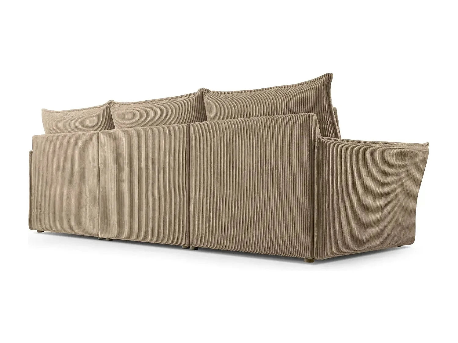 ANGELE - Canapé droit velours côtelé 3 places - Café