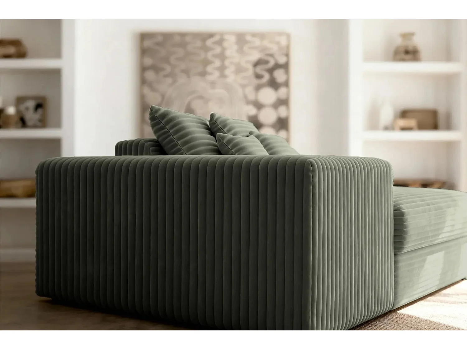 LISBONNE - Canapé droit 2 places - Vert olive