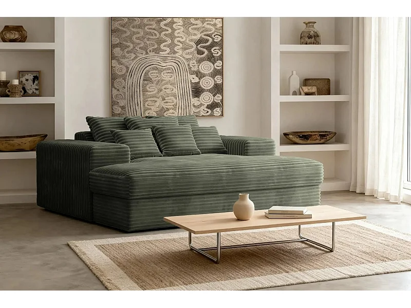 LISBONNE - Canapé droit 2 places - Vert olive