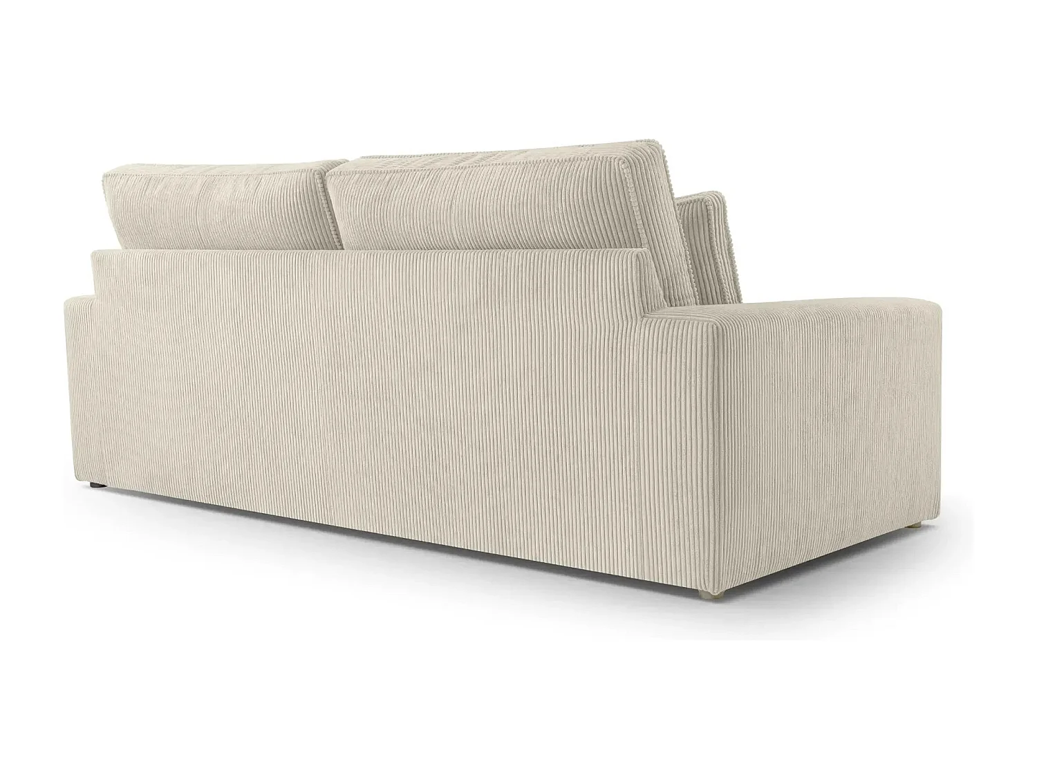 HENRY - Canapé droit velours côtelé 2 places - Beige