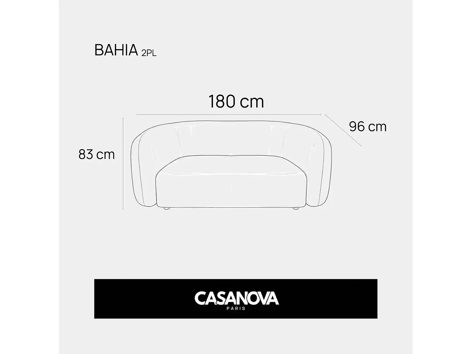 BAHIA - Canapé droit tissu bouclette 2 places Vert