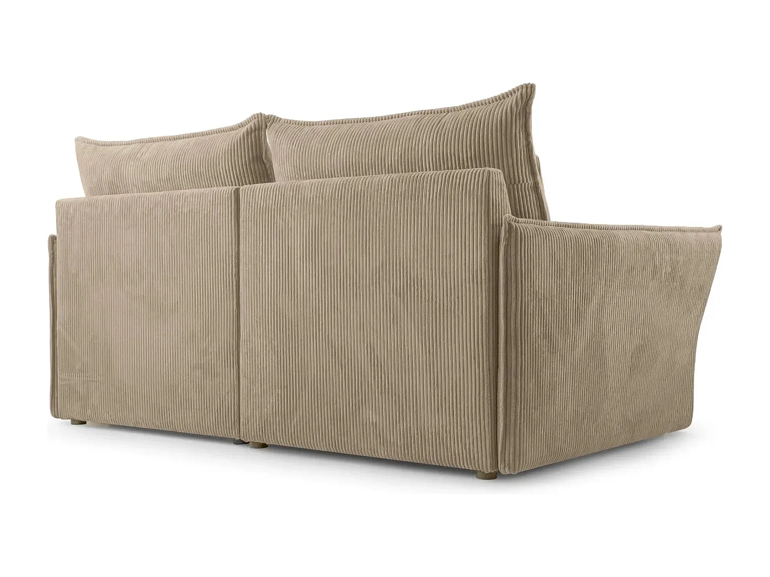 ANGELE - Canapé droit velours côtelé 2 places - Café