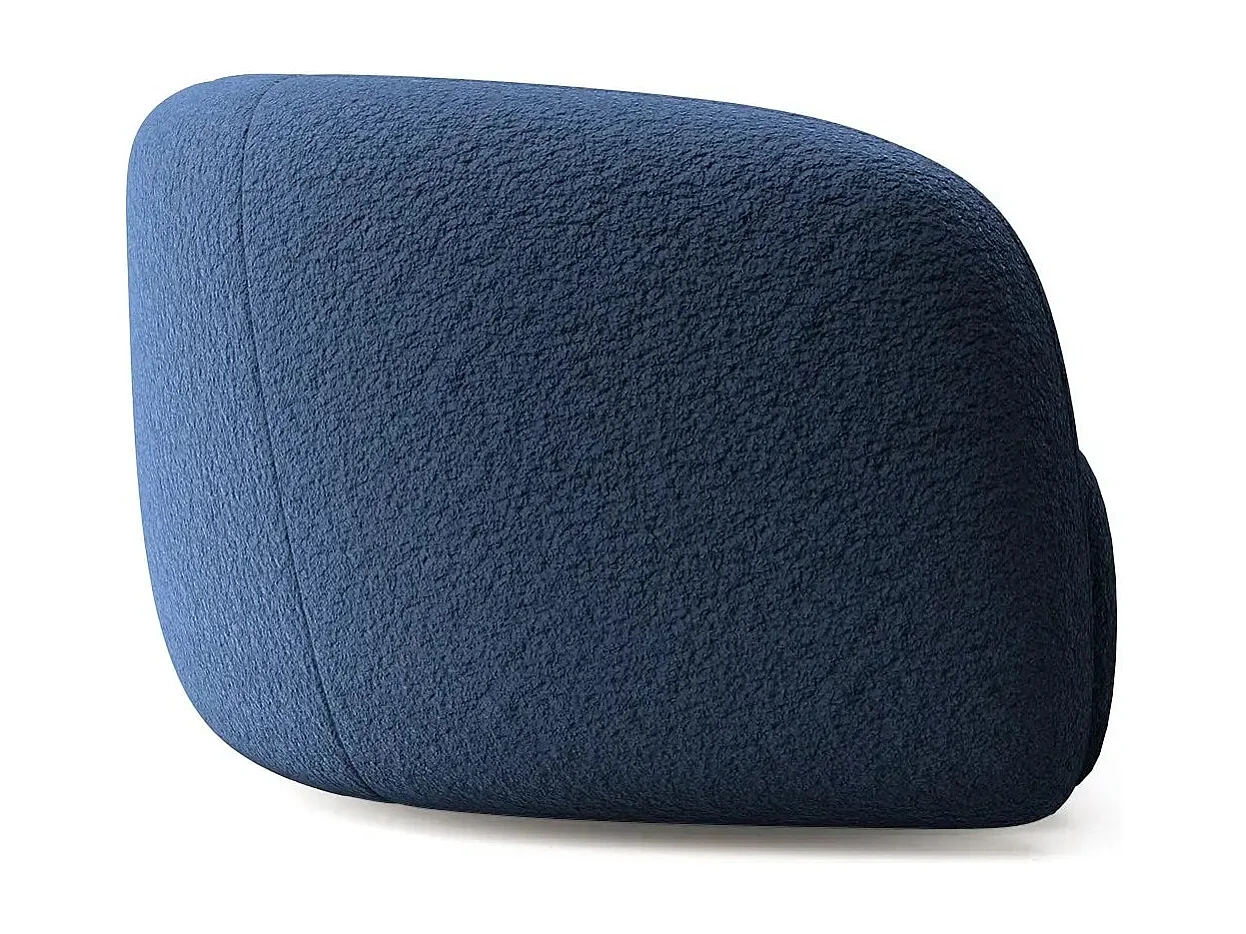 BAHIA - Canapé droit tissu bouclette 2 places - Bleu