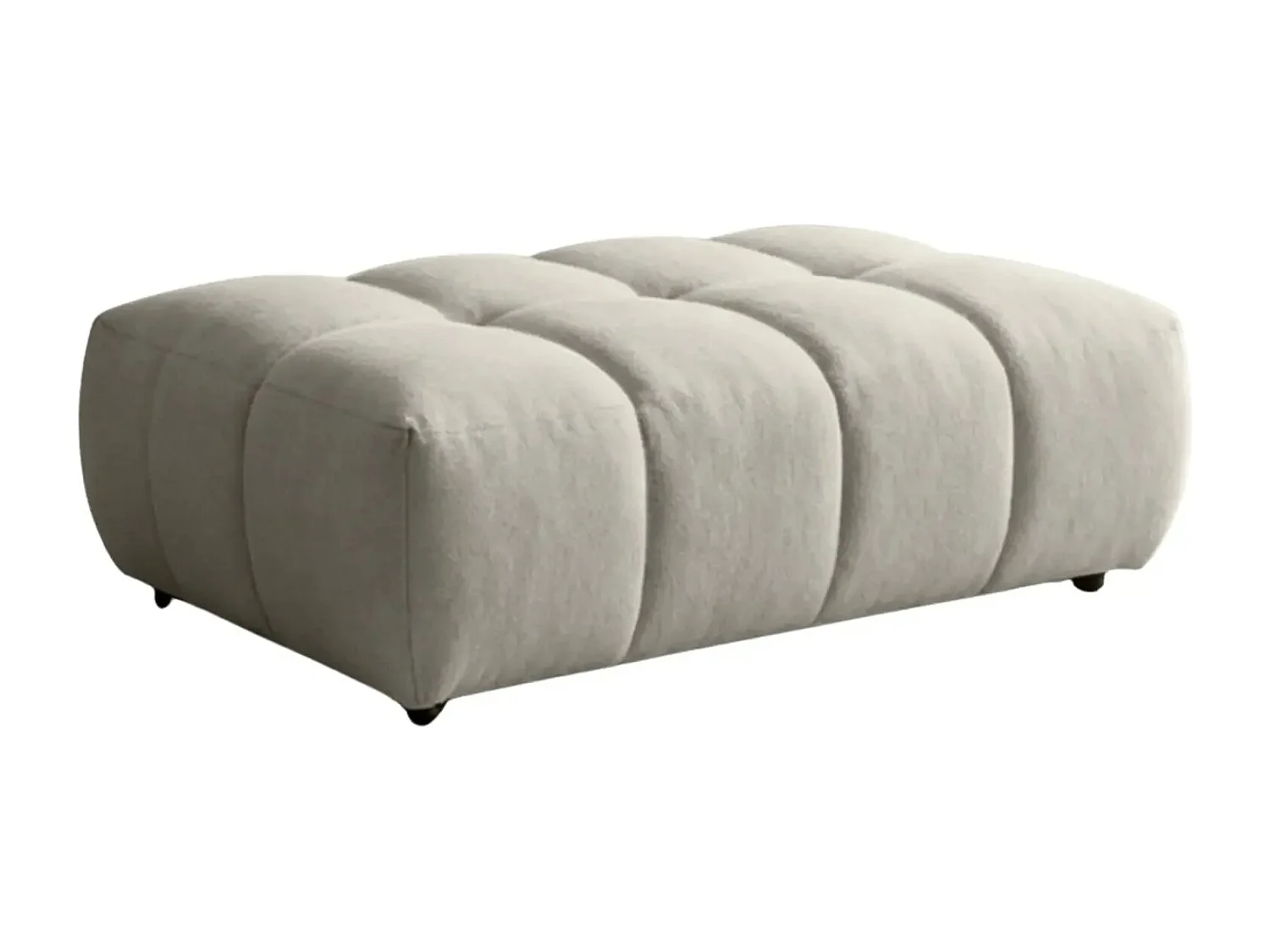 ALEXIA - Pouf en tissu bouclette Beige 120x60x40