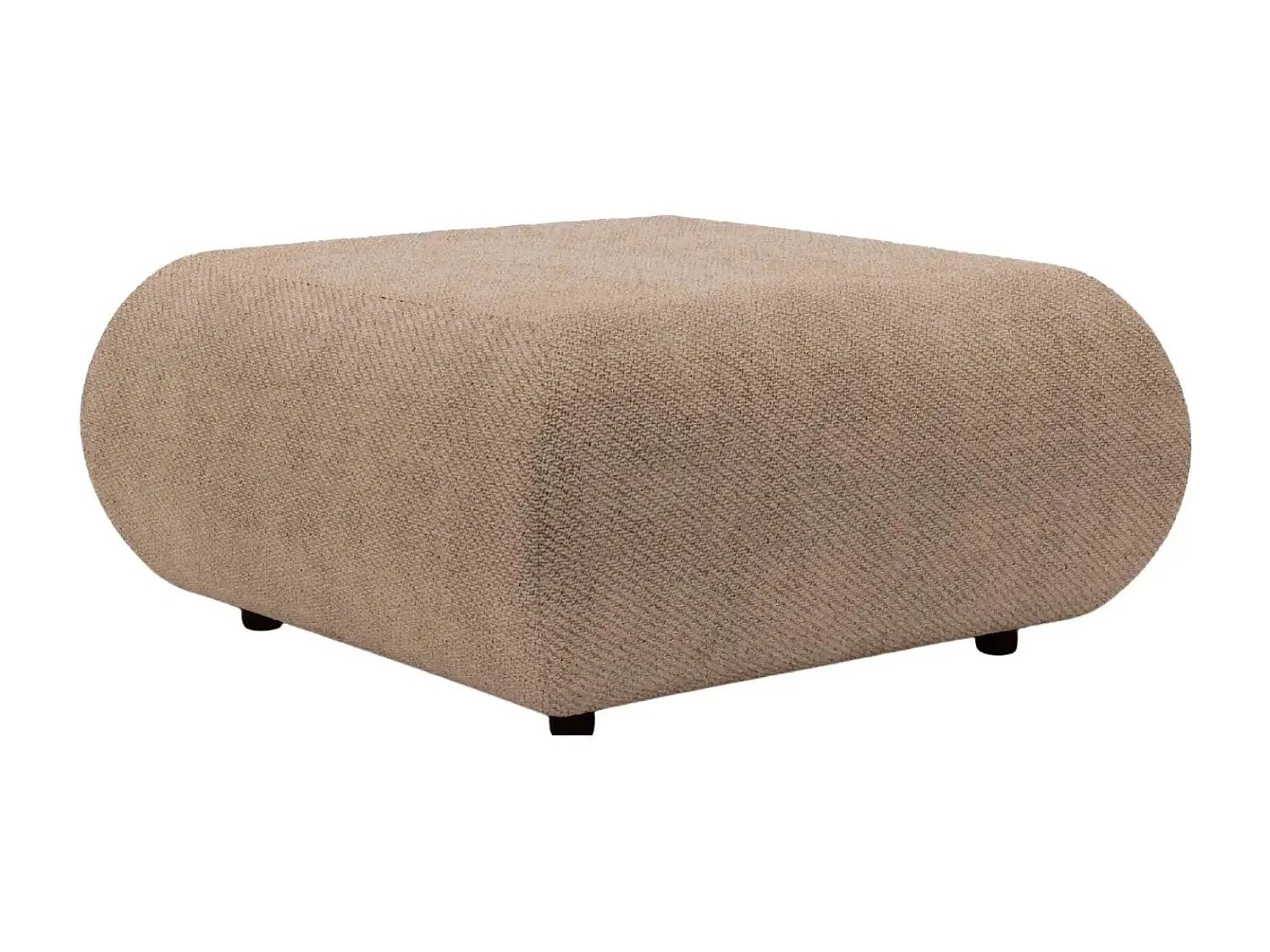 LEVI - Pouf en tissu lisse Café 88x88x41