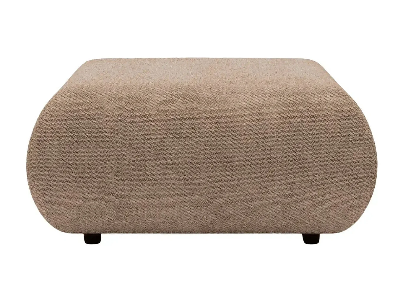 LEVI - Pouf en tissu lisse Café 88x88x41