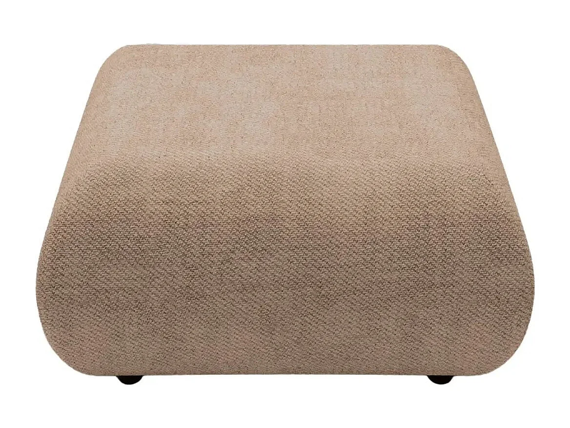 LEVI - Pouf en tissu lisse Café 88x88x41