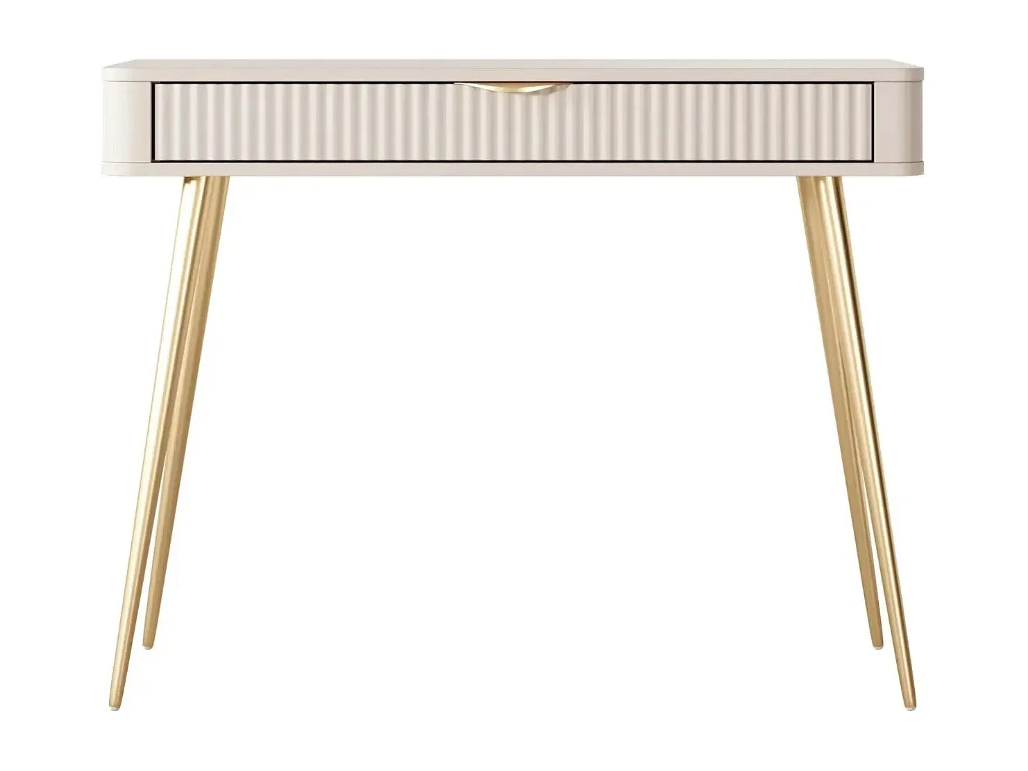JOUDY - Bureau 100cm effet rainuré - Beige