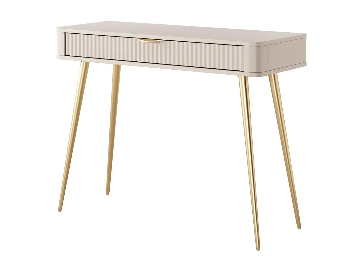 JOUDY - Bureau 100cm effet rainuré - Beige