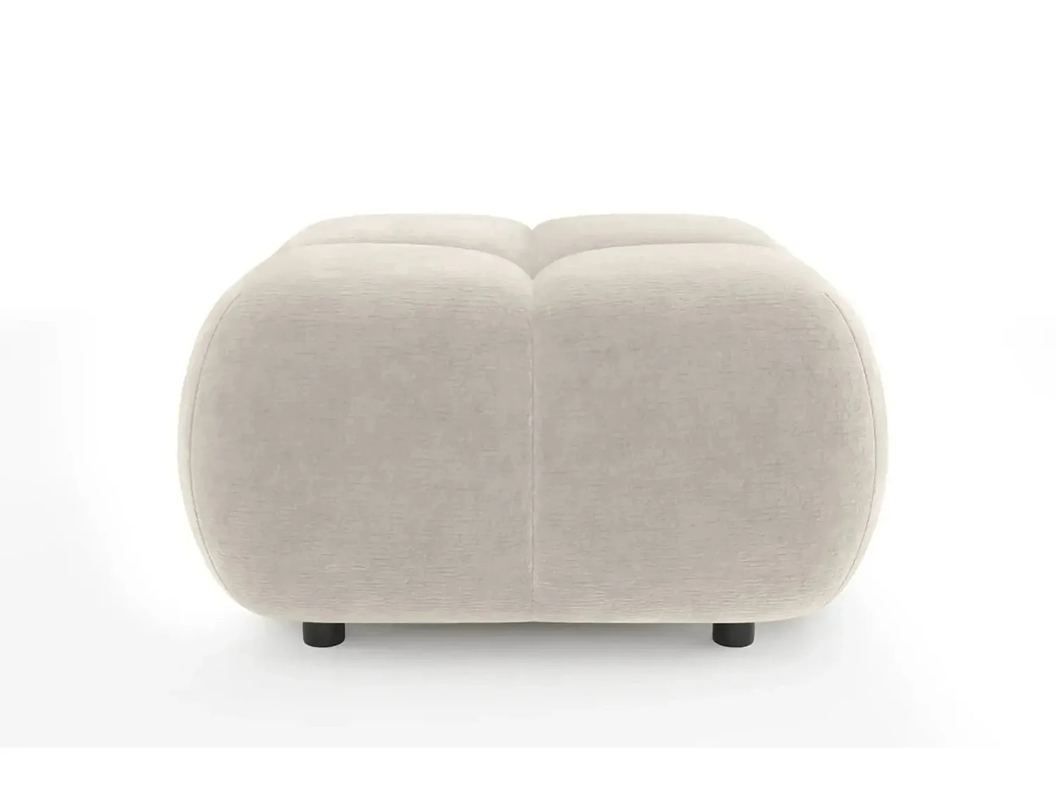 CONSTANCE - Pouf en tissu chenille Beige 72x72x43.5