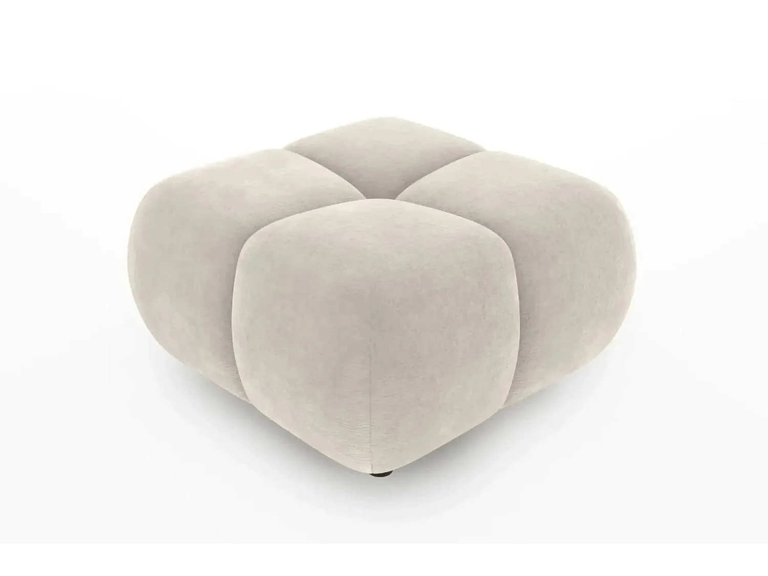 CONSTANCE - Pouf en tissu chenille Beige 72x72x43.5