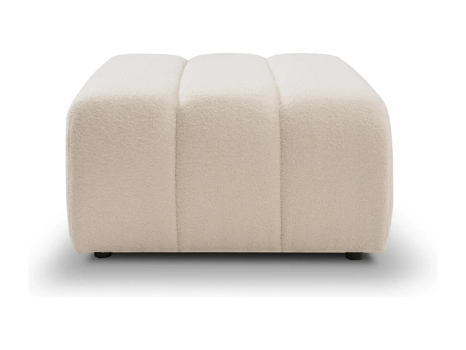 CELESTE - Pouf en tissu bouclette Beige 75x82x41