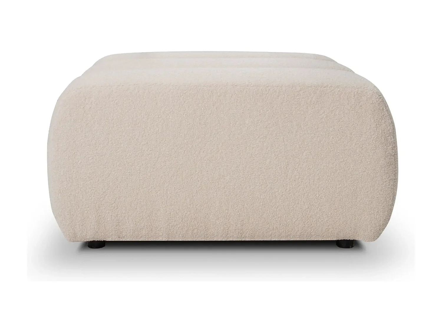 CELESTE - Pouf en tissu bouclette Beige 75x82x41