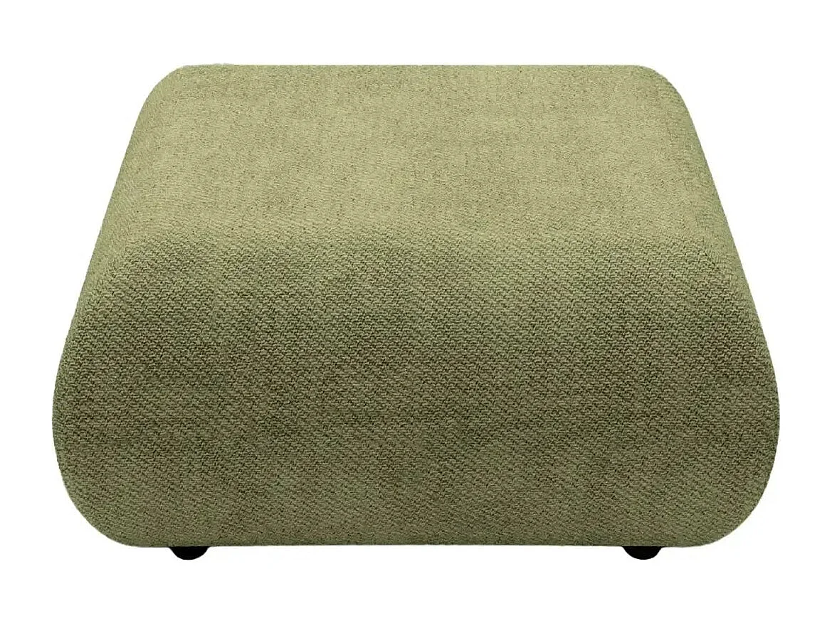 LEVI - Pouf en tissu lisse Vert 88x88x41