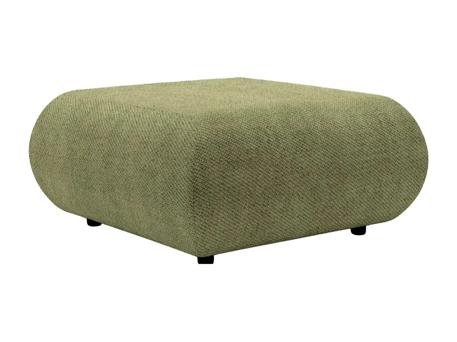 LEVI - Pouf en tissu lisse Vert 88x88x41