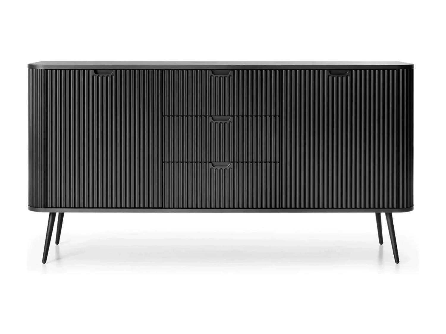 DIANA - Buffet pieds en métal 164cm - Noir