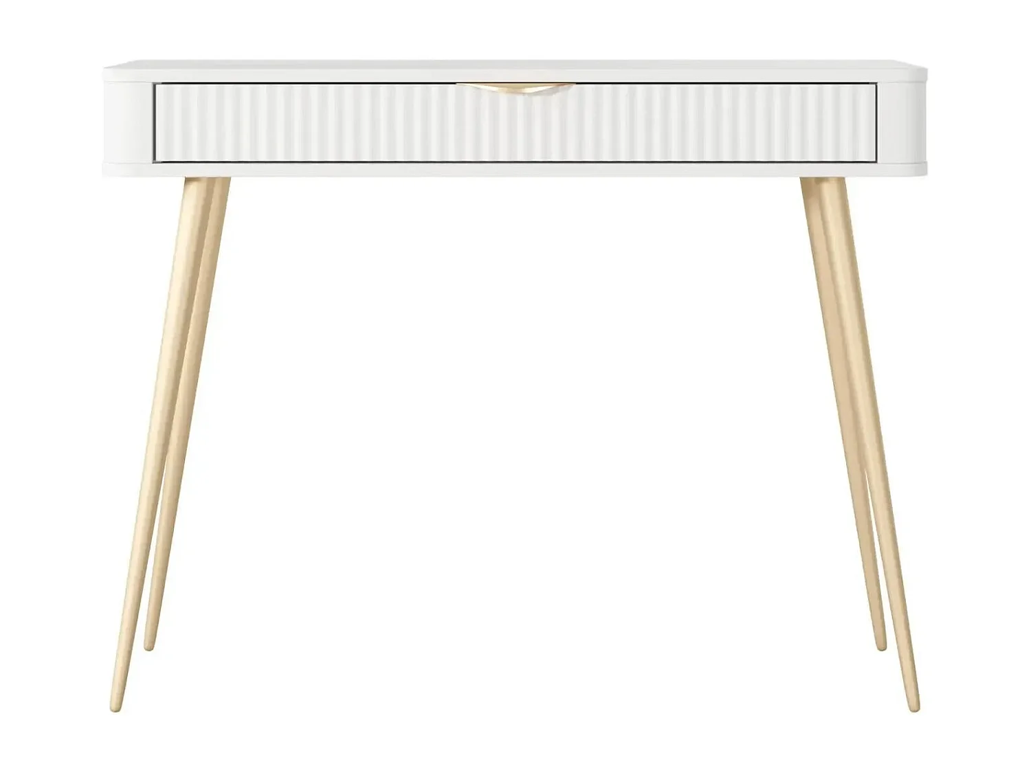 JOUDY - Bureau 100cm effet rainuré - Blanc