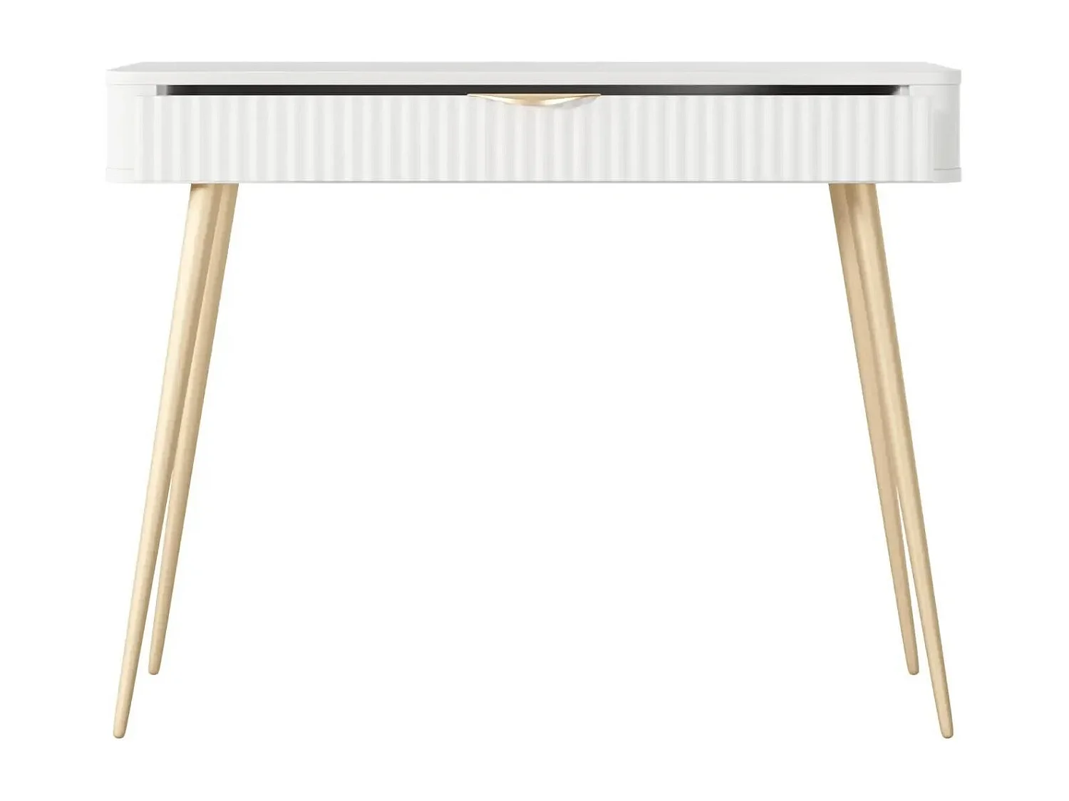 JOUDY - Bureau 100cm effet rainuré - Blanc