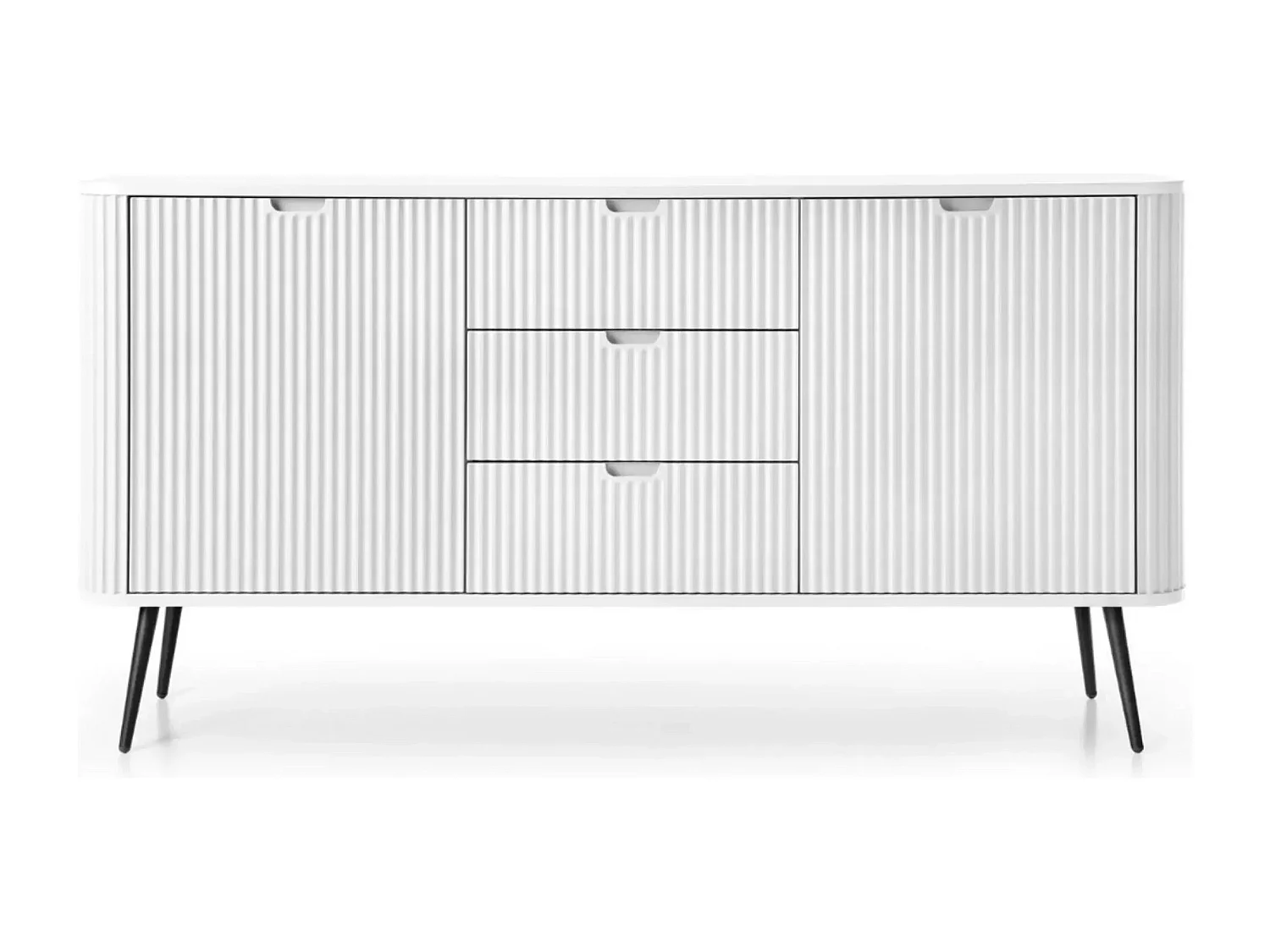 DIANA - Buffet pieds en métal 164cm - Blanc