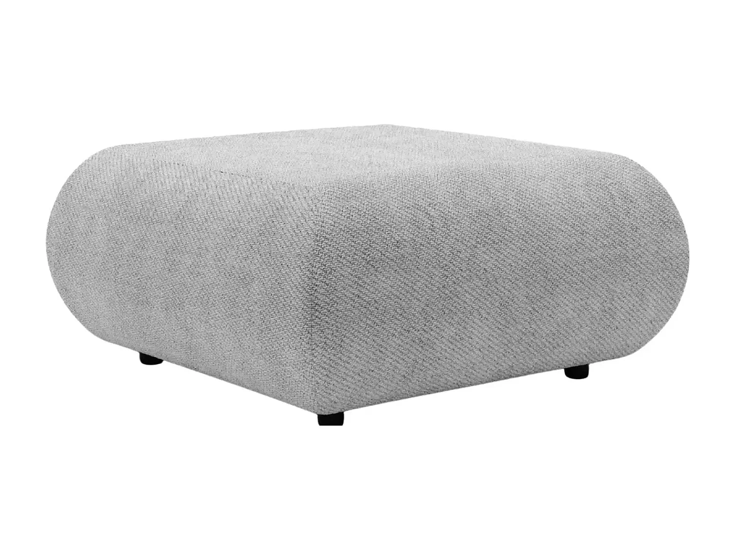 LEVI - Pouf en tissu lisse Gris clair 88x88x41