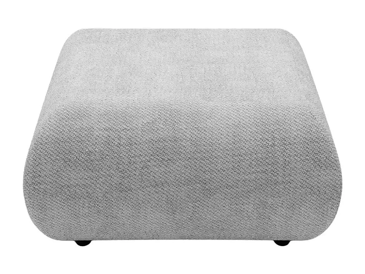 LEVI - Pouf en tissu lisse Gris clair 88x88x41