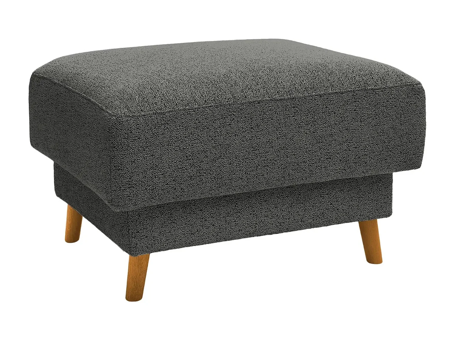 GASPARD - Pouf en tissu bouclette Noir 77x62x50