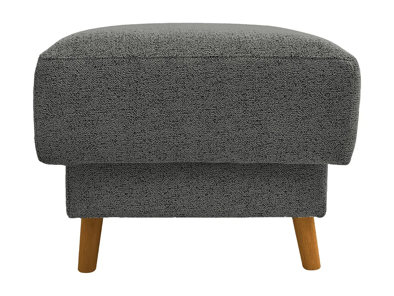 GASPARD - Pouf en tissu bouclette Noir 77x62x50