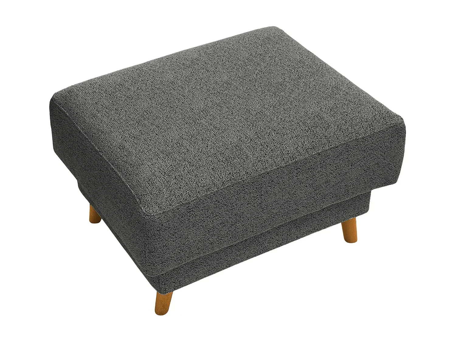 GASPARD - Pouf en tissu bouclette Noir 77x62x50