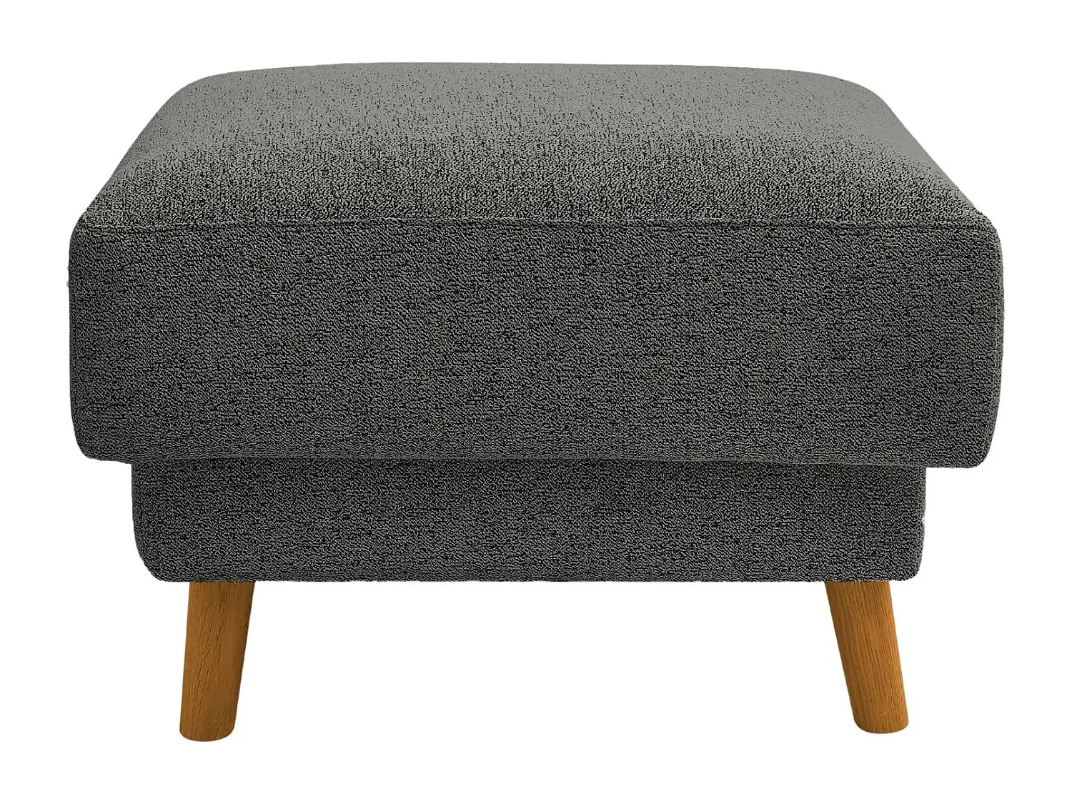 GASPARD - Pouf en tissu bouclette Noir 77x62x50