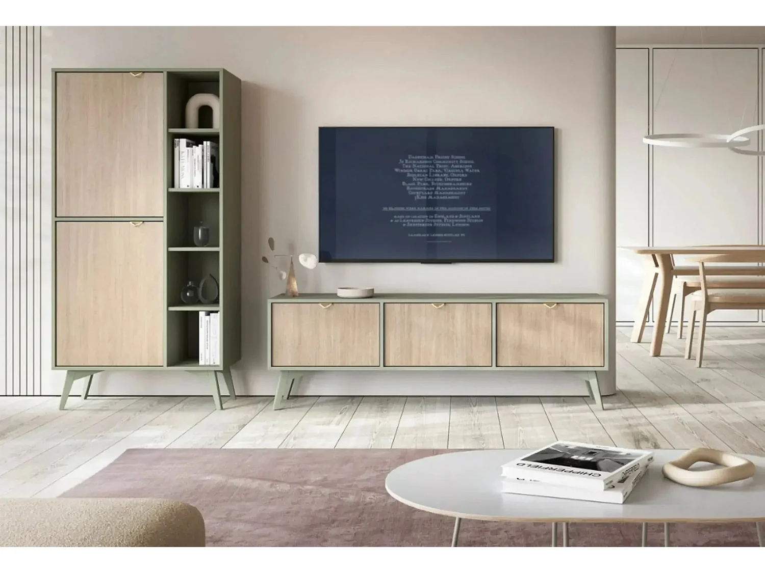 FANNIE - Commode 2 portes bois - Vert