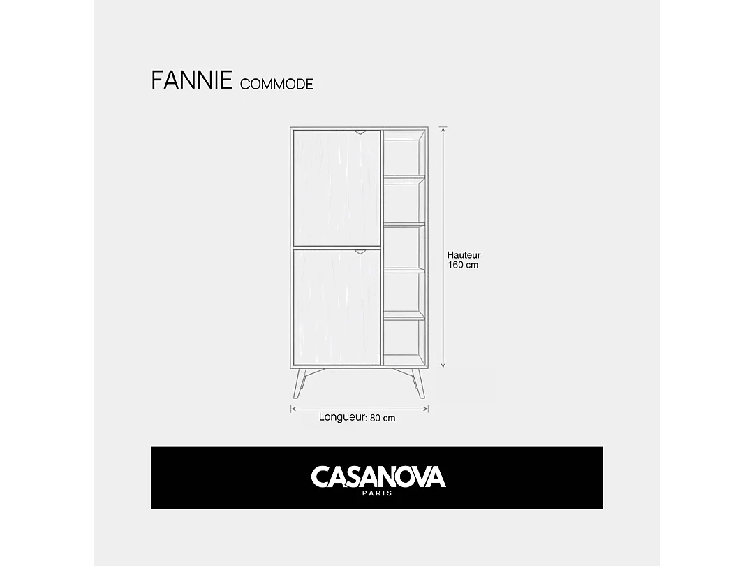 FANNIE - Commode 2 portes bois - Vert