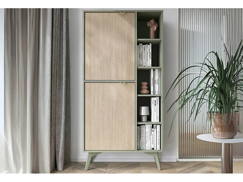 FANNIE - Commode 2 portes bois - Vert