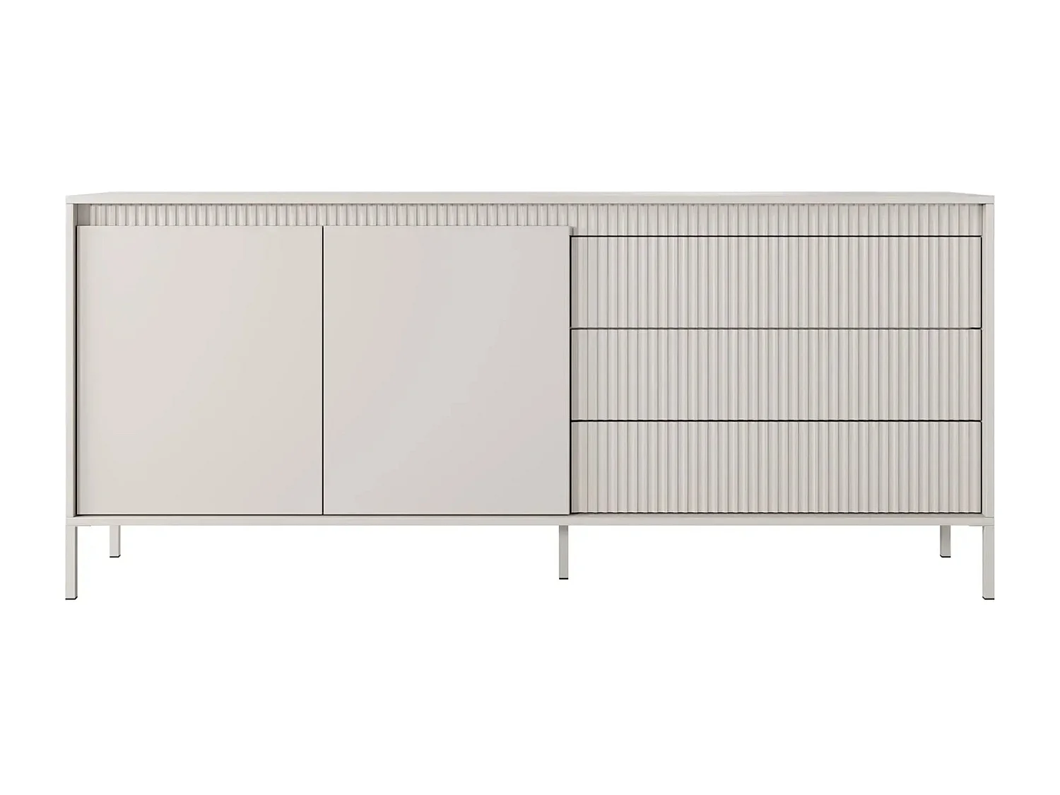 ALINA - Buffet 187cm pieds en métal - Beige