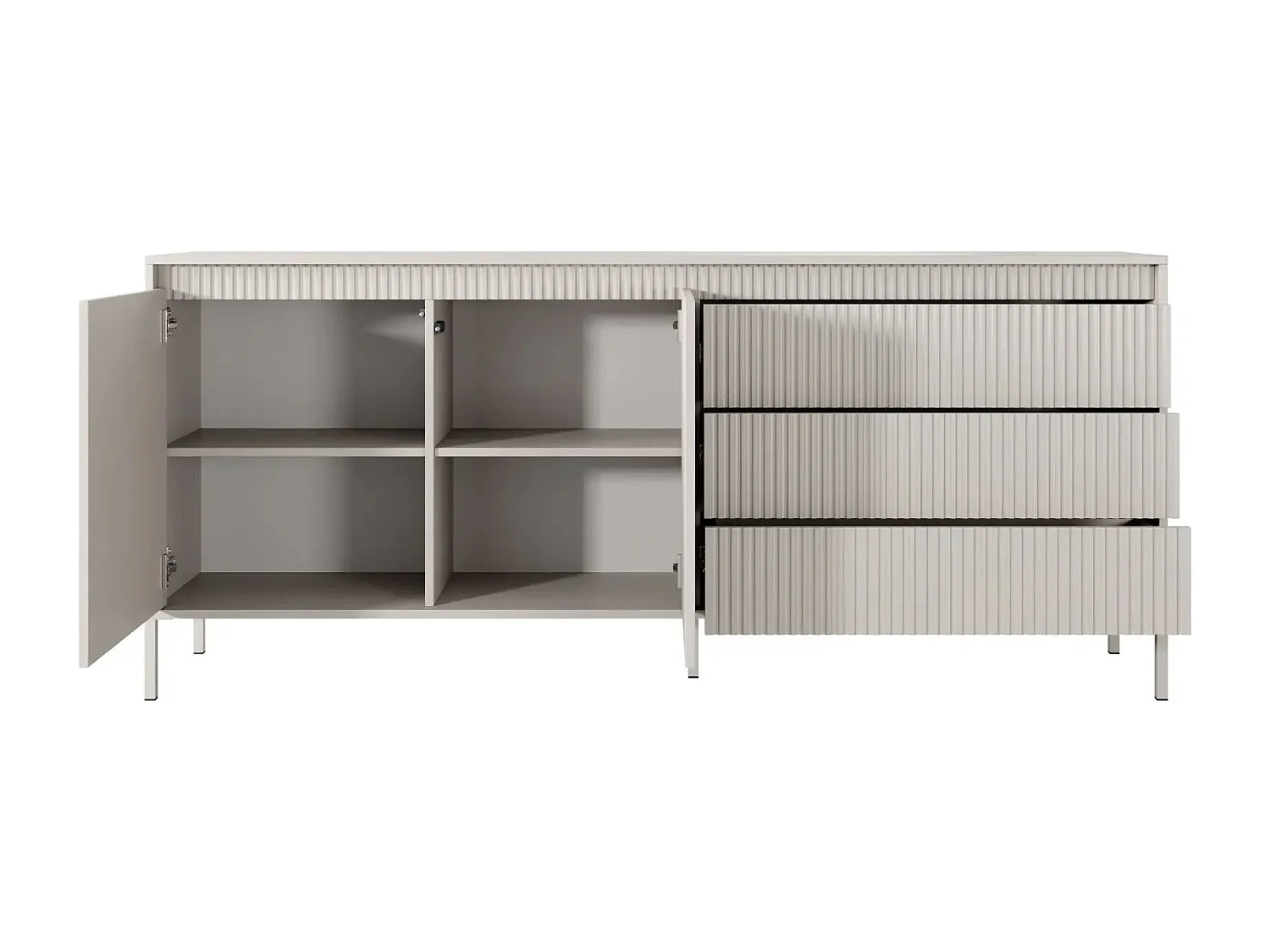 ALINA - Buffet 187cm pieds en métal - Beige