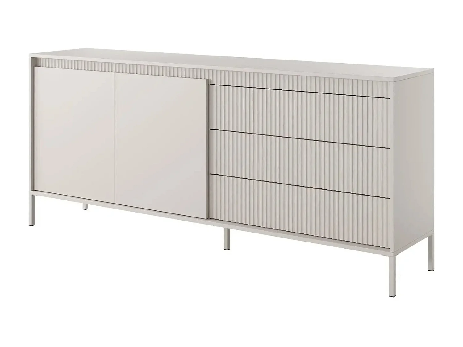 ALINA - Buffet 187cm pieds en métal - Beige