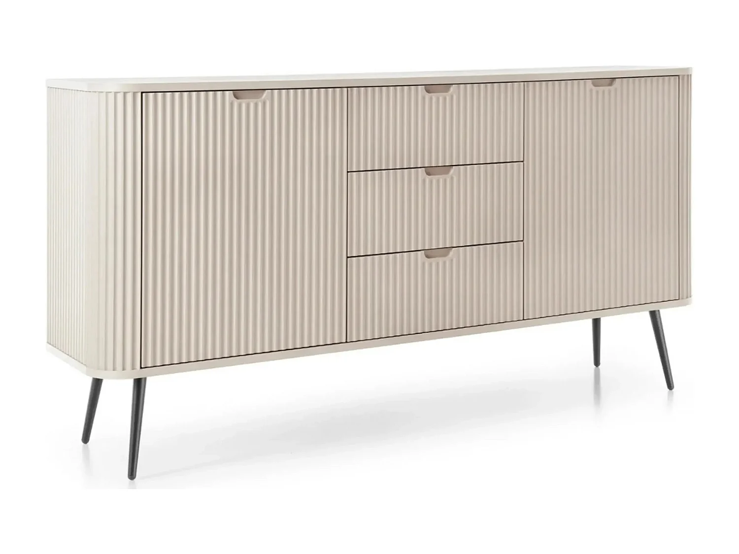 DIANA - Buffet pieds en métal 164cm - Beige