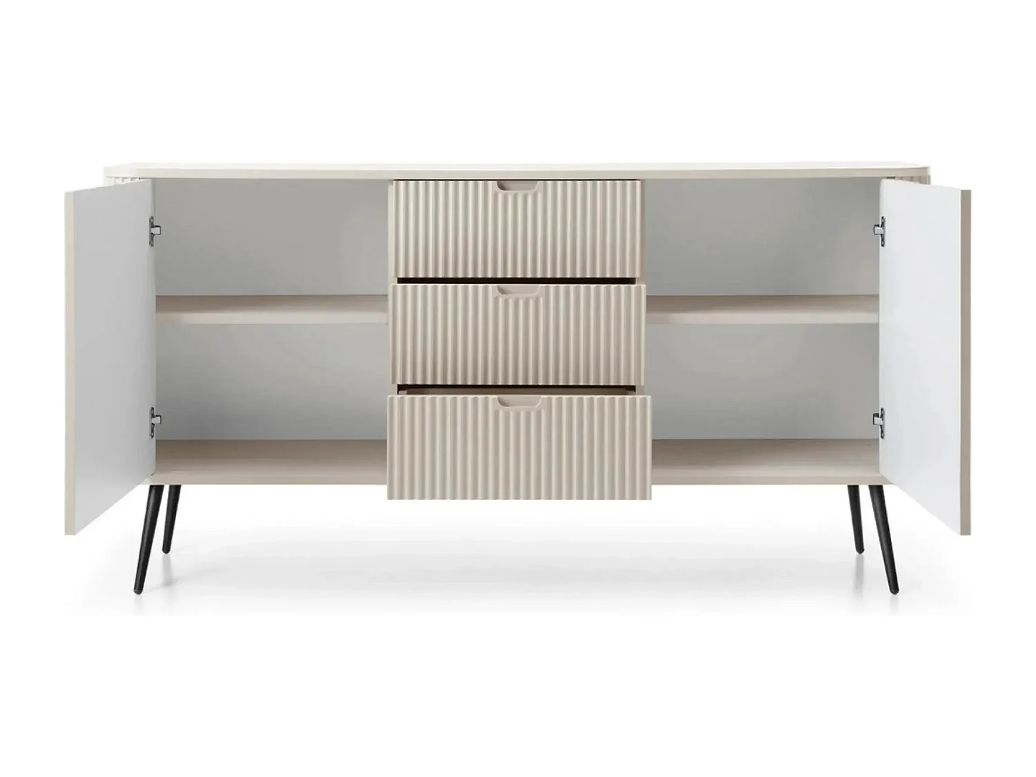 DIANA - Buffet pieds en métal 164cm - Beige