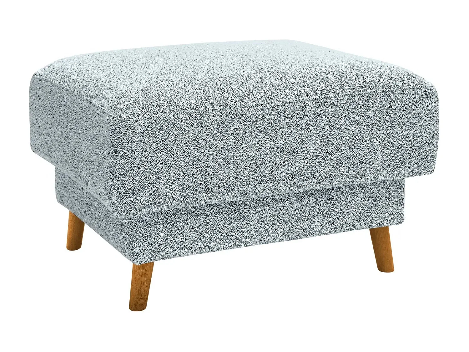 GASPARD - Pouf en tissu bouclette Bleu 77x62x50